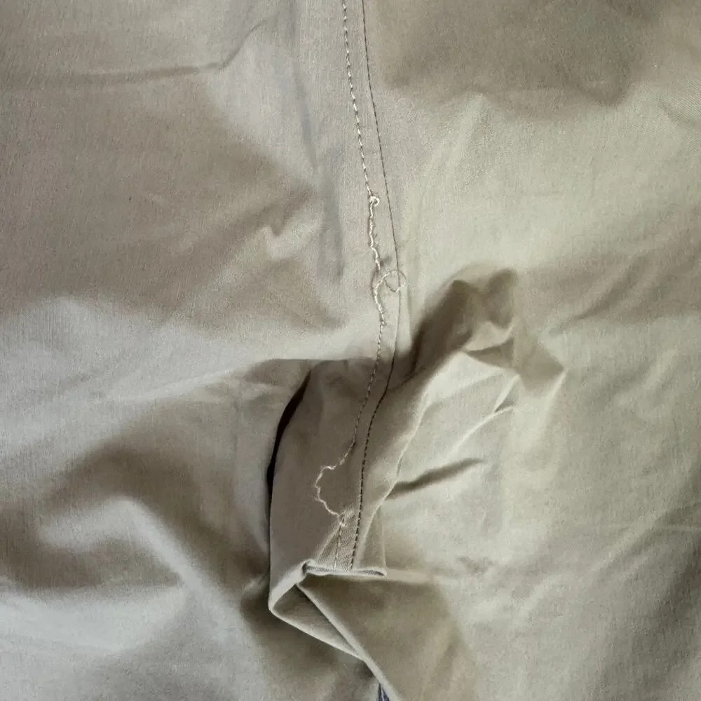J.Crew 484 Slim-Fit Tech Pants Mens 31x32 Tan Stretch Chino Straight Leg Zip Fly